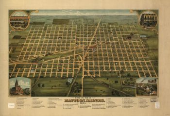 Mattoon Illinois Color 1884