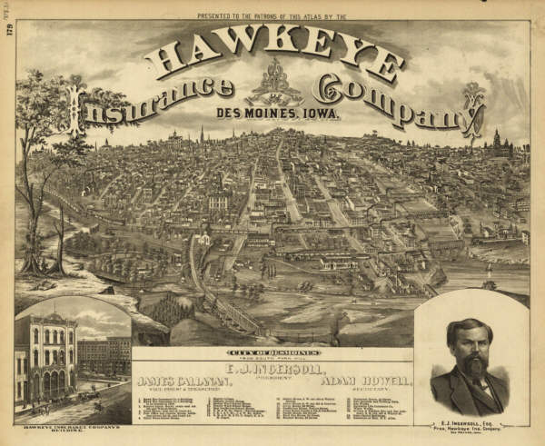 Des Moines Iowa 1875