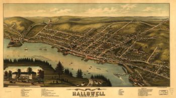 Hallowell Maine Color 1878