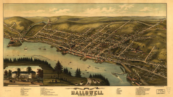 Hallowell Maine Color 1878