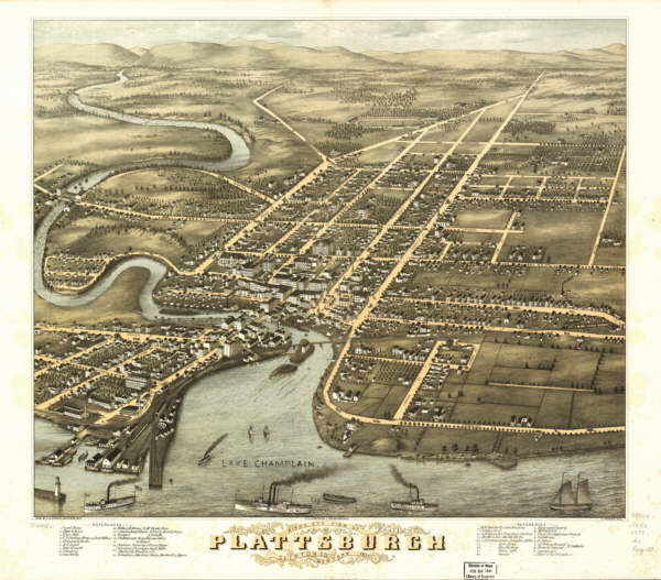 Plattsburgh NY Color 1877