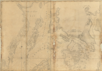 Coast of Maine showing Blue Hill Bay, Penobscot Bay, Belfast Bay, Islesboro Island, Deer Island, and other islands