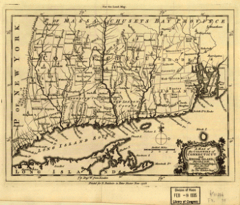 A map of the colonies in Connecticut and Rhode Island, divided by counties & townships, from best authorities