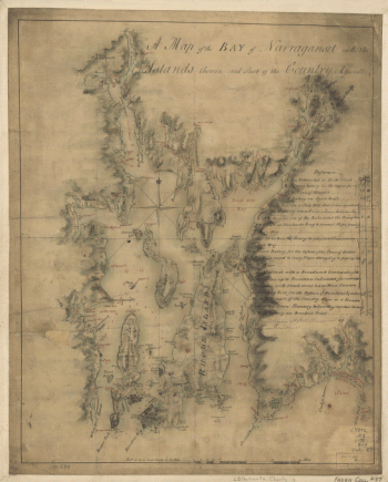 A map of the bay of Narraganset with the islands therein and part of the country adjacent