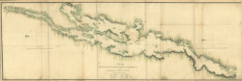 Plan, Lake Champlain from Fort St John's to Ticonderoga, with the soundings, rocks, shoals, and sands, surveyed in the years 1778, 1779