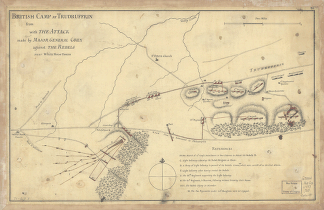 British camp at Trudruffrin from [sic] with the attack made by Major General Grey against the rebels near White Horse Tavern