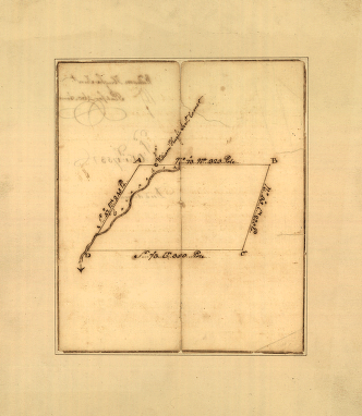 Plat of a survey for William Hughes, Jr of 460 acres in Frederick County, Va on the Cacapon River