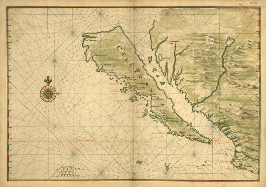 Map of California shown as an island