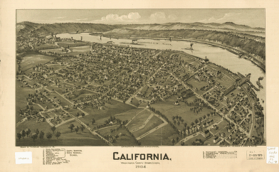 California, Washington County, Pennsylvania 1902. Drawn by T. M. Fowler.