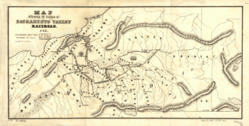 Map showing the location of Sacramento Valley Railroad, Cal.
