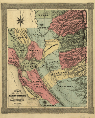 Map of the mining district of California.