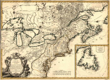Carte du Canada et des Etats-Unis de l'Amérique Septentrionale