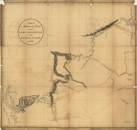 Mackenzie's track from Fort Chipewyan to the Pacific Ocean in 1793