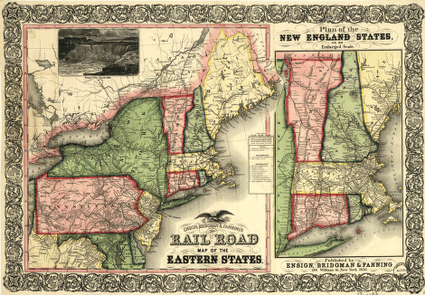 Ensign, Bridgman & Fanning's rail road map of the Eastern States