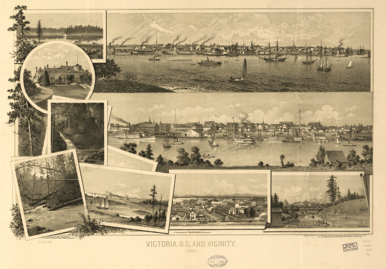 Victoria, B.C. and vicinity 1884. By L. Samuel. Lithographed by the West Shore