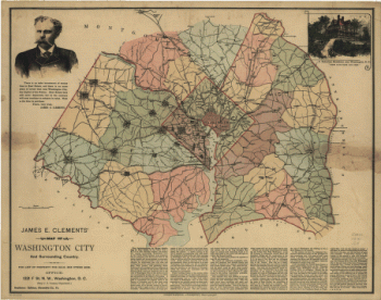 James E. Clements' map of Washington City and surrounding country.