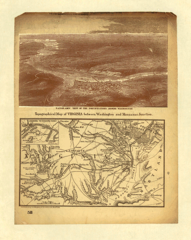 Topographical map of Virginia between Washington and Manassas Junction.