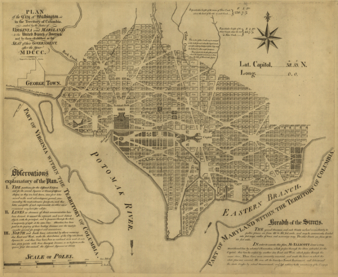 Plan of the city of Washington in the territory of Columbia