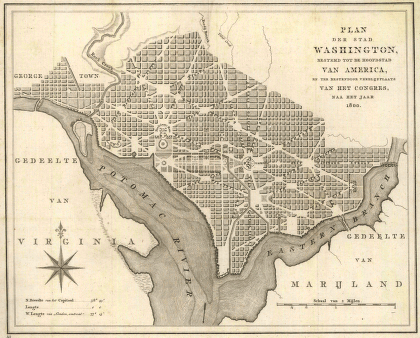 Plan der stad Washington