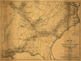 A map of the Georgia Rail Road and the several lines of railroad connecting with it, Febr. 1839.