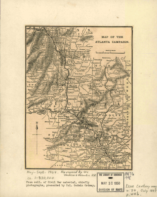 Map of the Atlanta campaign. [May-Sept. 1864].