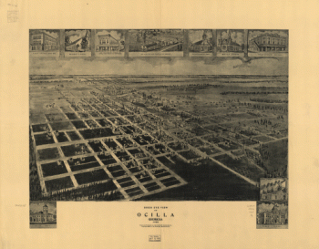 Birds eye view of Ocilla, Georgia 1908.