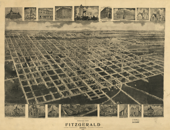 Bird's eye view of Fitzgerald, Georgia 1908.
