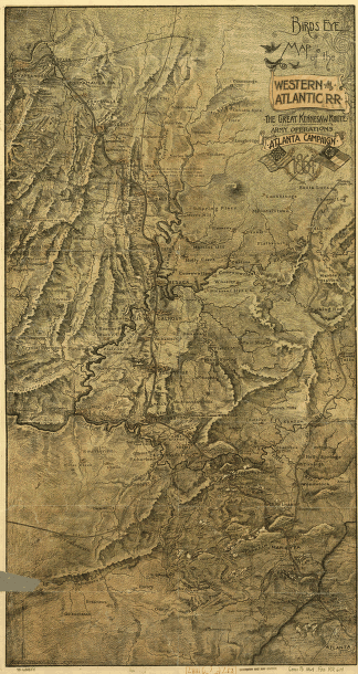 Birds-eye map of the Western and Atlantic R.R., the great Kennesaw route