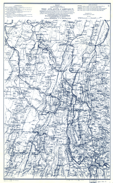 Map illustrating the first epoch of the Atlanta Campaign