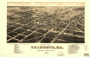 oramic view of Valdosta, Ga., county-seat of Lowndes-County. Beck & Pauli, litho.