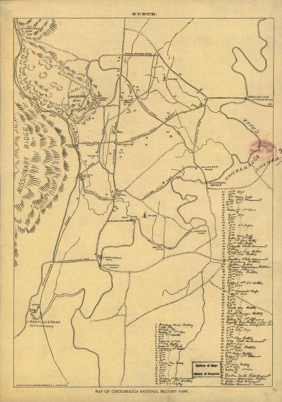 Map of Chickamauga National Military Park.