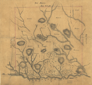 Map of Las Ormigas Grant, Sabine and DeSoto Parishes, Louisiana
