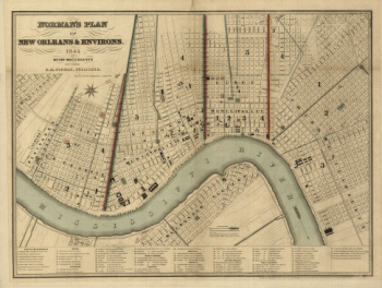 Norman's plan of New Orleans & environs, 1845