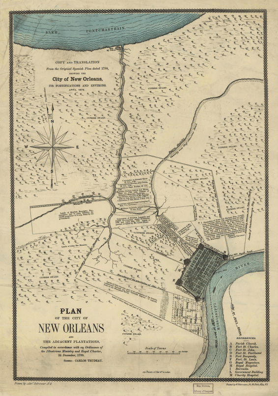 Plan of the City of New Orleans and adjacent plantations