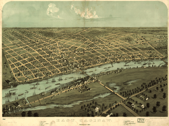 East Saginaw, Michigan, 1867 / drawn & published by A. Ruger