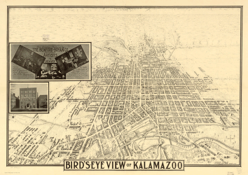 Bird's-eye view of Kalamazoo / this drawing produced by the Benford-Bryan Co. Incorporated, artists.