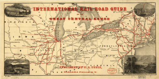 International rail road guide of the Great Central Route.