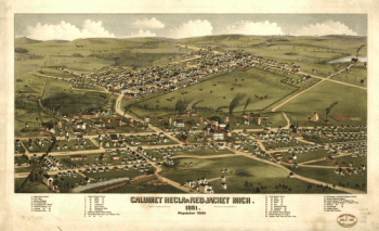 Calumet, Hecla & Red Jacket, Mich. : 1881 / [signed] H. Wellge, Milw. ; Beck & Pauli, lith., Milwaukee, Wis.