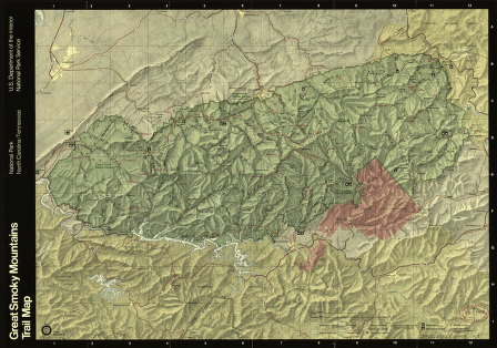 Great Smoky Mountains National Park, North Carolina/Tennessee, trail map / U.S. Department of the Interior, National Park Service.
