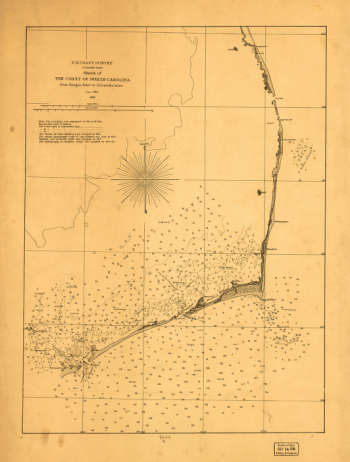Sketch of the coast of North Carolina from Oregon Inlet to Ocracoke Inlet.