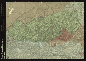 Great Smoky Mountains National Park, North Carolina-Tennessee, trail map