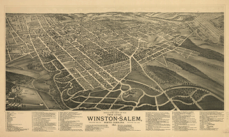 Bird's-eye view of the twin cities, Winston-Salem, North Carolina 1891.