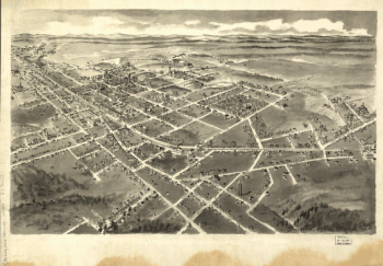 Bird's-eye-view of Hickory, North Carolina.