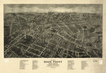 Aero view of High Point, North Carolina by J. J. Farris.