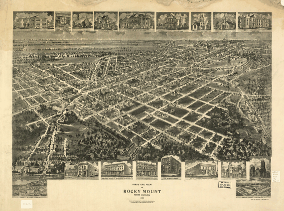 Bird's eye view of Rocky Mount, North Carolina 1907.