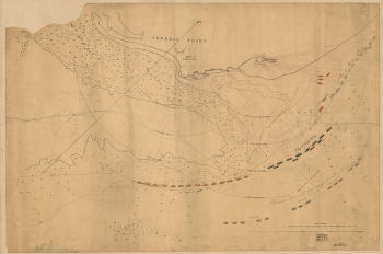 Fort Fisher, defensive work protecting the entrance to the port of Wilmington, North Carolina, captured by the Federals, Jan. 15, 1865