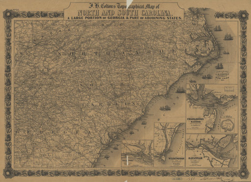 J. H. Colton's topographical map of North and South Carolina