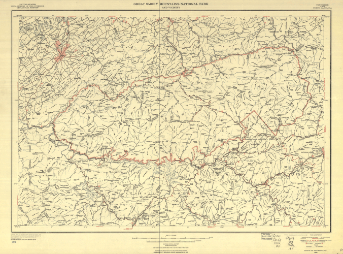 Great Smoky Mountains National Park and vicinity.