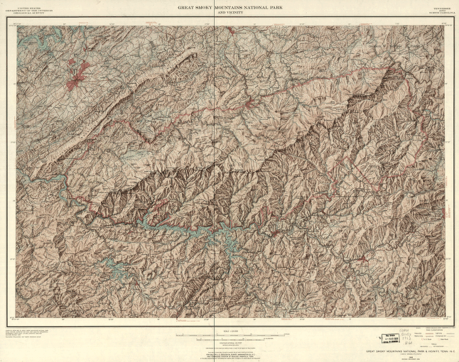 Great Smoky Mountains National Park and vicinity.