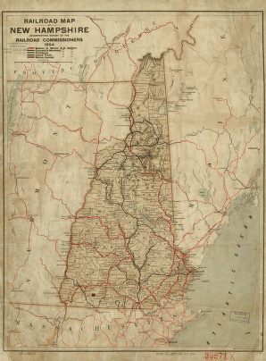 Railroad map of New Hampshire accompanying report of the railroad commissioners, 1894.